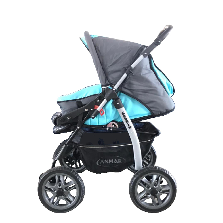 3-In-1 Baby Stroller, 2 Modes (Baby Pram Mode And Baby Sport Car Mode), XXX-BBSTRO (Grey - Blue)